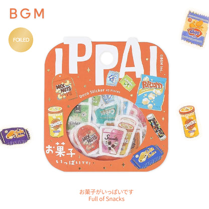 BGM IPPAI Foiled Flake Seal Stickers - Full of Snacks
