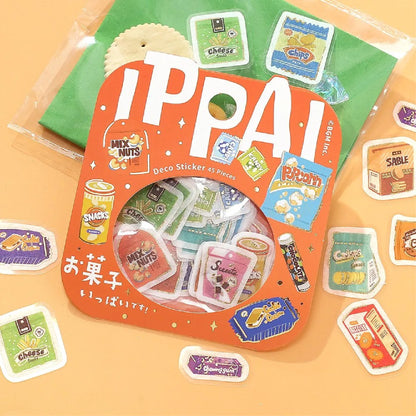 BGM IPPAI Foiled Flake Seal Stickers - Full of Snacks