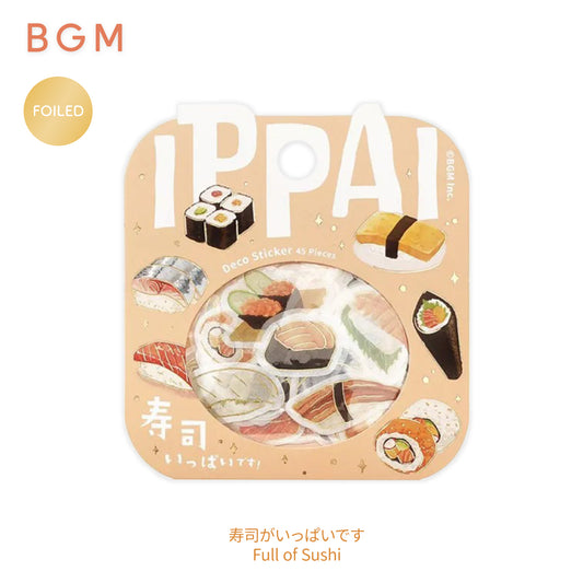 BGM IPPAI Foiled Flake Seal Stickers vol3- Full of Sushi
