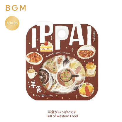 BGM IPPAI Foiled Flake Seal Stickers vol3- Full of Western Food