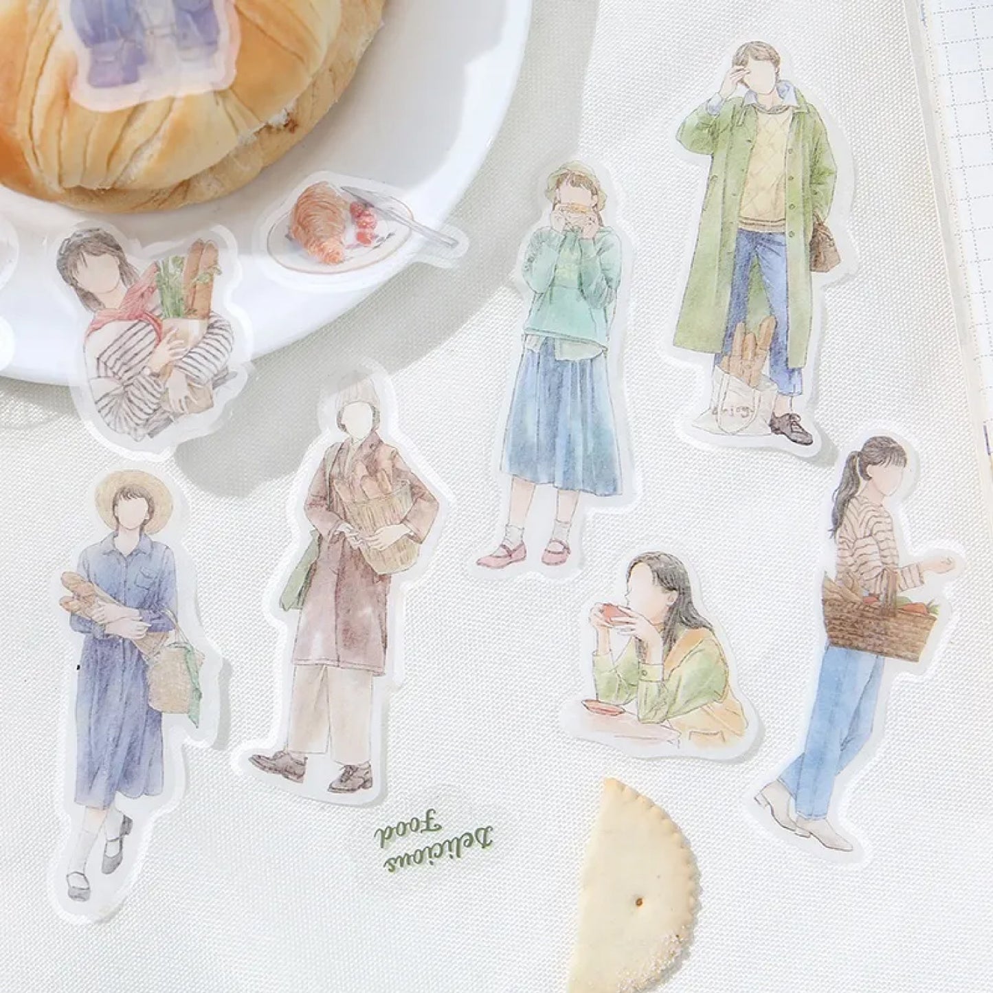 BGM Coordinate Watercolor Fashion Figures Flake Stickers - Bakery