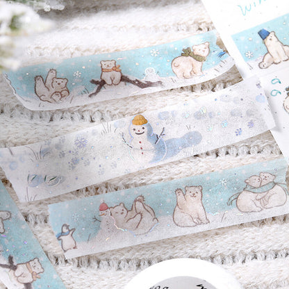 BGM Winter Exclusive Holographic Foiled Washi Tape 2024 Limited Edition 15mm - Snow Play