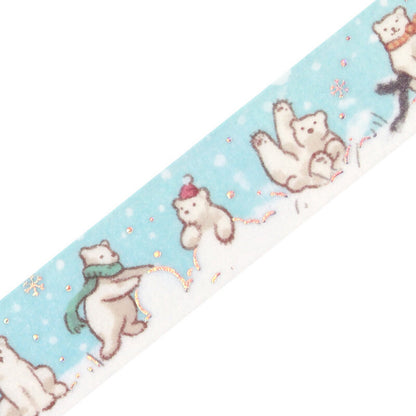 BGM Winter Exclusive Holographic Foiled Washi Tape 2024 Limited Edition 15mm - Bear