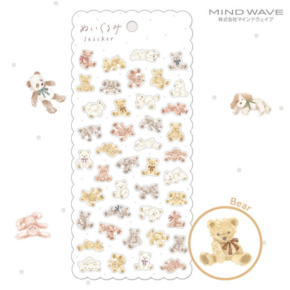 Mind Wave Plush Animal Stickers - Bear