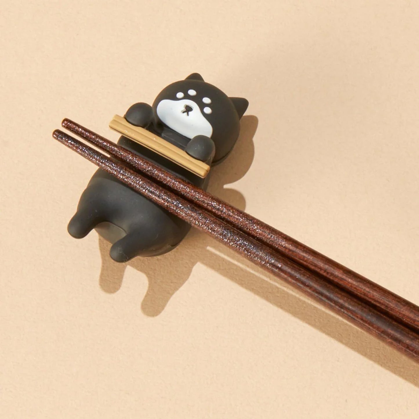 Ishida Soup Bowl & Chopstick Rest Set - Black Shiba