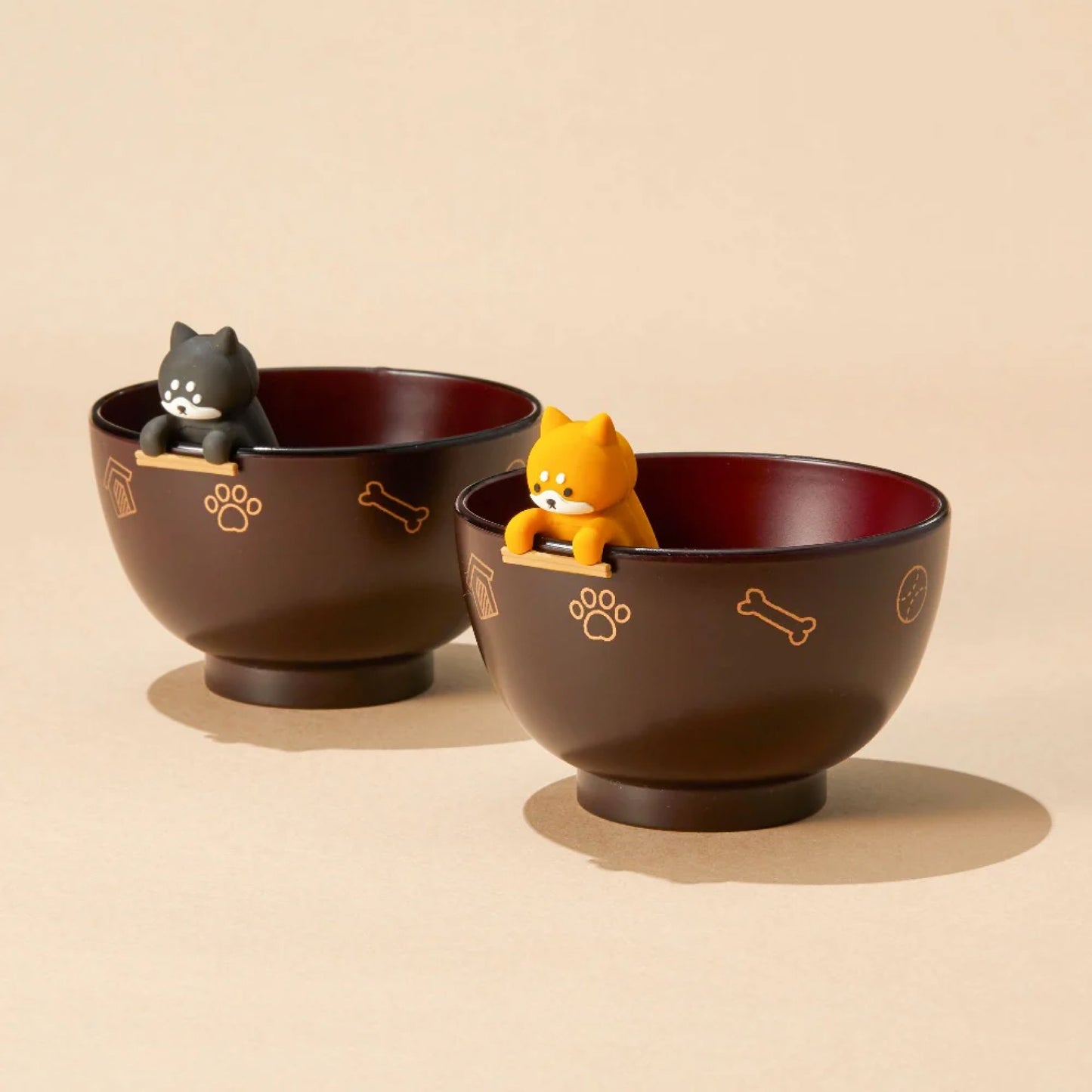 Ishida Soup Bowl & Chopstick Rest Set - Black Shiba