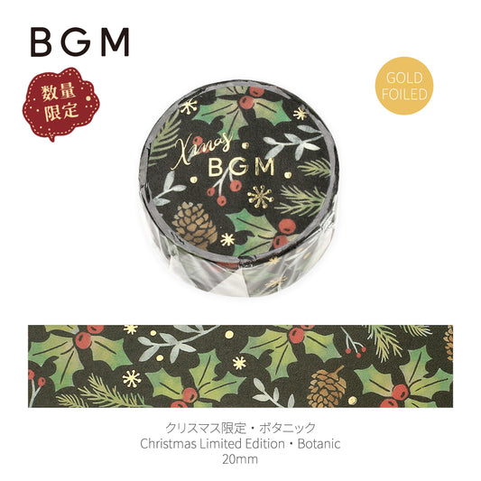 BGM Goldfoiled Christmas Washi Tape 2024 Limited Edition 20mm - Botanic