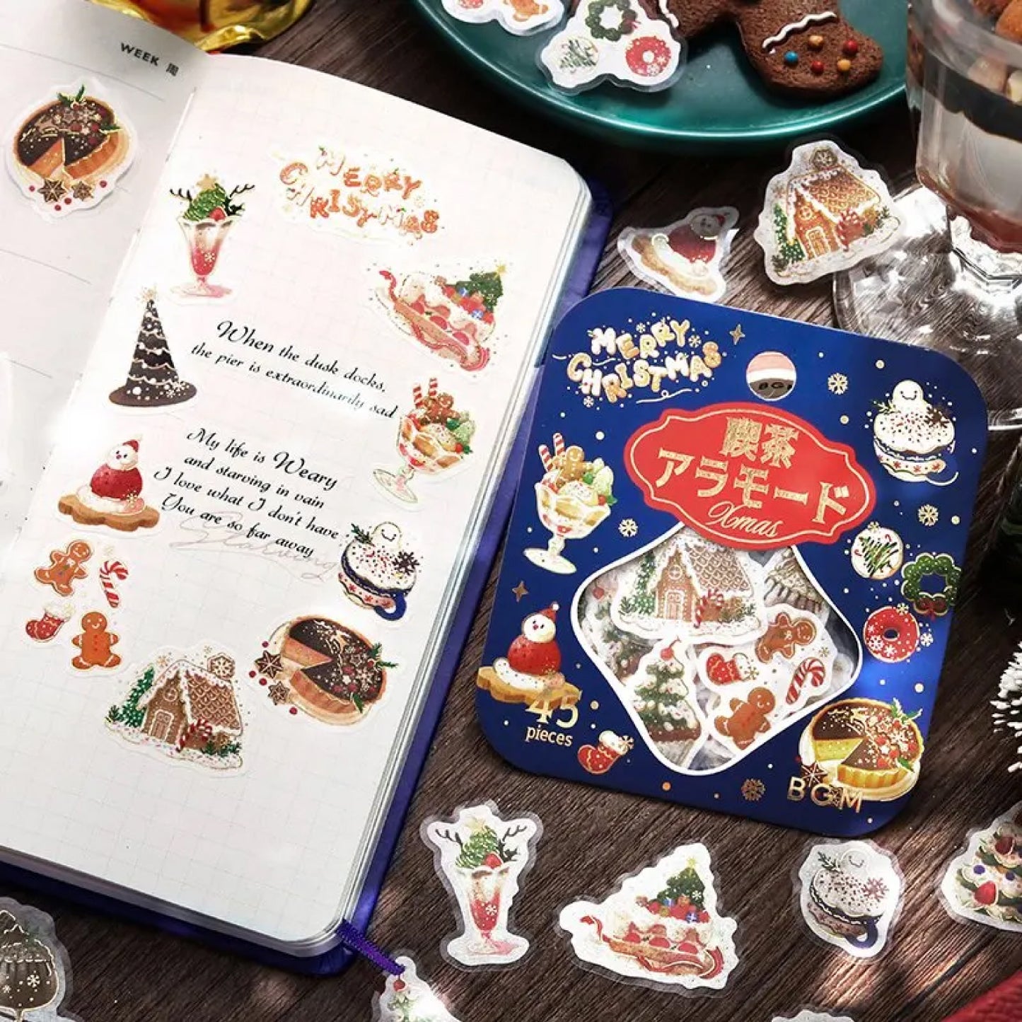 BGM Christmas Foiled Flake Stickers 2024 Limited Edition -  Cafe A La Mode Santa