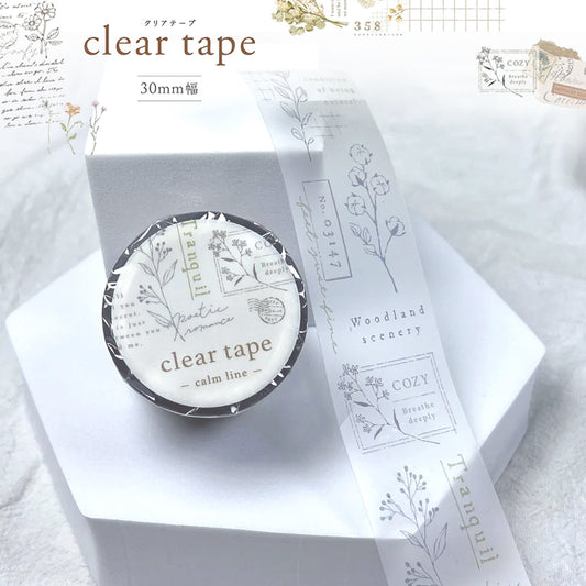 Mind Wave Clear Tape Vintage 30mm×3m - Calm Line