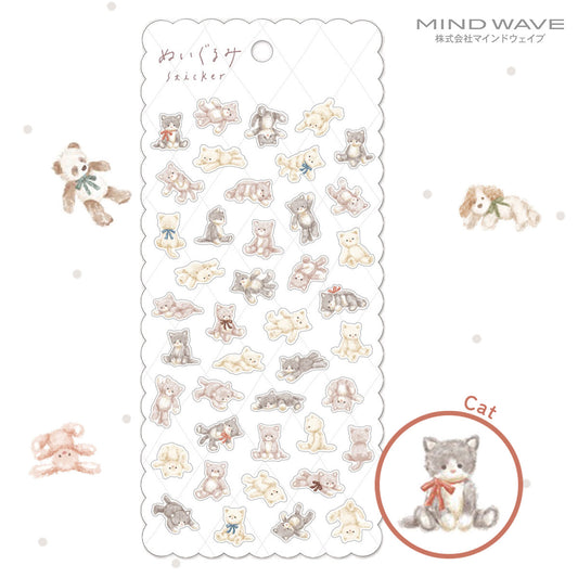 Mind Wave Plush Animal Stickers - Cat