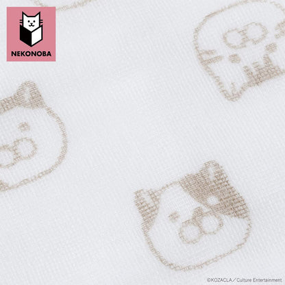 Nekonoba Gauze Face Towel/ Handkerchief Set of 2 (270×270mm) - Cat Faces