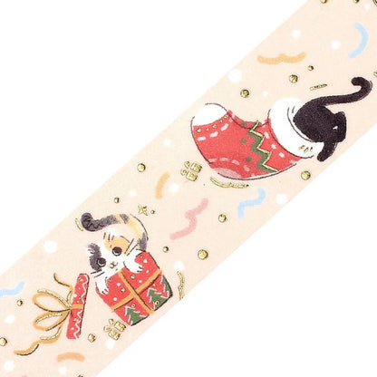 BGM Goldfoiled Christmas Washi Tape 2024 Limited Edition 20mm - Cat Party