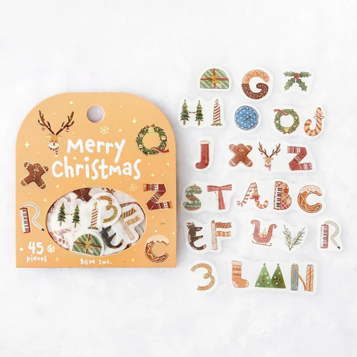 BGM Christmas Foiled Flake Stickers 2024 Limited Edition -  Christmas Alphabet