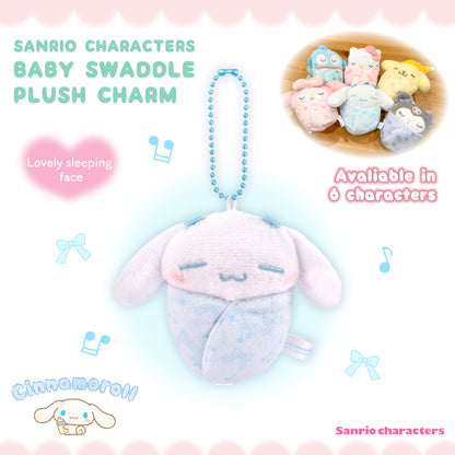 Sanrio Characters Baby Swaddle Plush Charm - Cinnamoroll