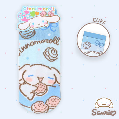 Sanrio Characters Sleep Jacquard Ankle Socks - Cinnamoroll