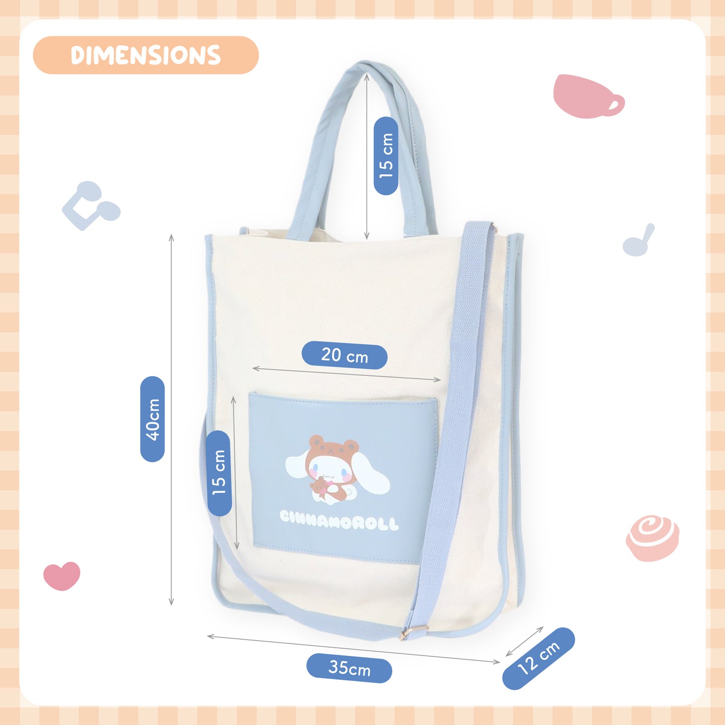 Sanrio Convertible Shoulder & Tote Bag - Kuromi