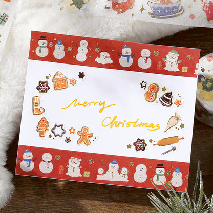 BGM Goldfoiled Christmas Washi Tape 2024 Limited Edition 15mm - Snowmen