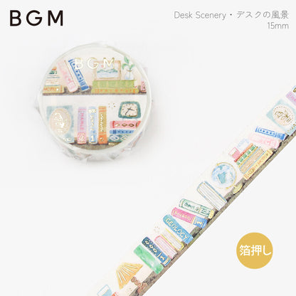 BGM LIFE Goldfoiled Washi Tape - Desk Scenery