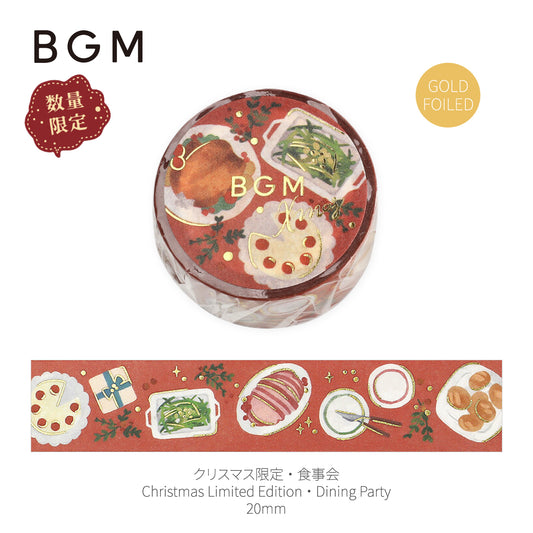 BGM Goldfoiled Christmas Washi Tape 2024 Limited Edition 20mm - Dining Party