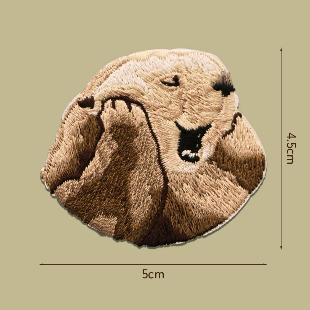 Sea Otter Embroidery Sticker Patch - Distressed