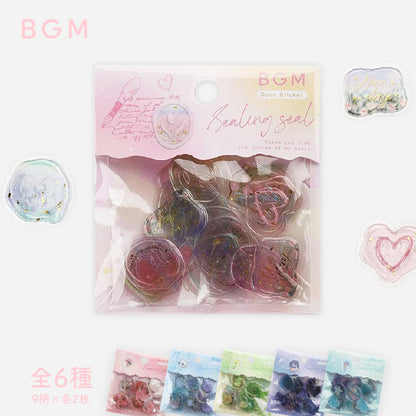 BGM Dream & Floral Clear Faux Wax Seal Flake Stickers - Dream・Garden