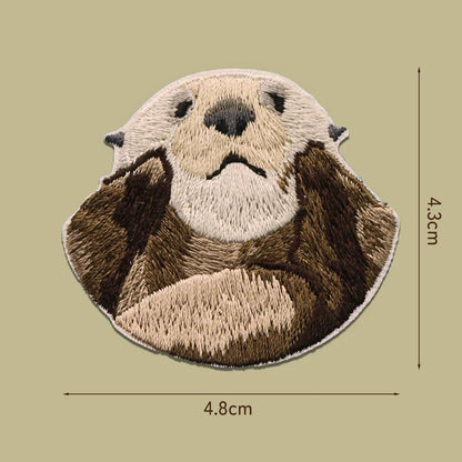 Sea Otter Embroidery Sticker Patch - Face Rubbing