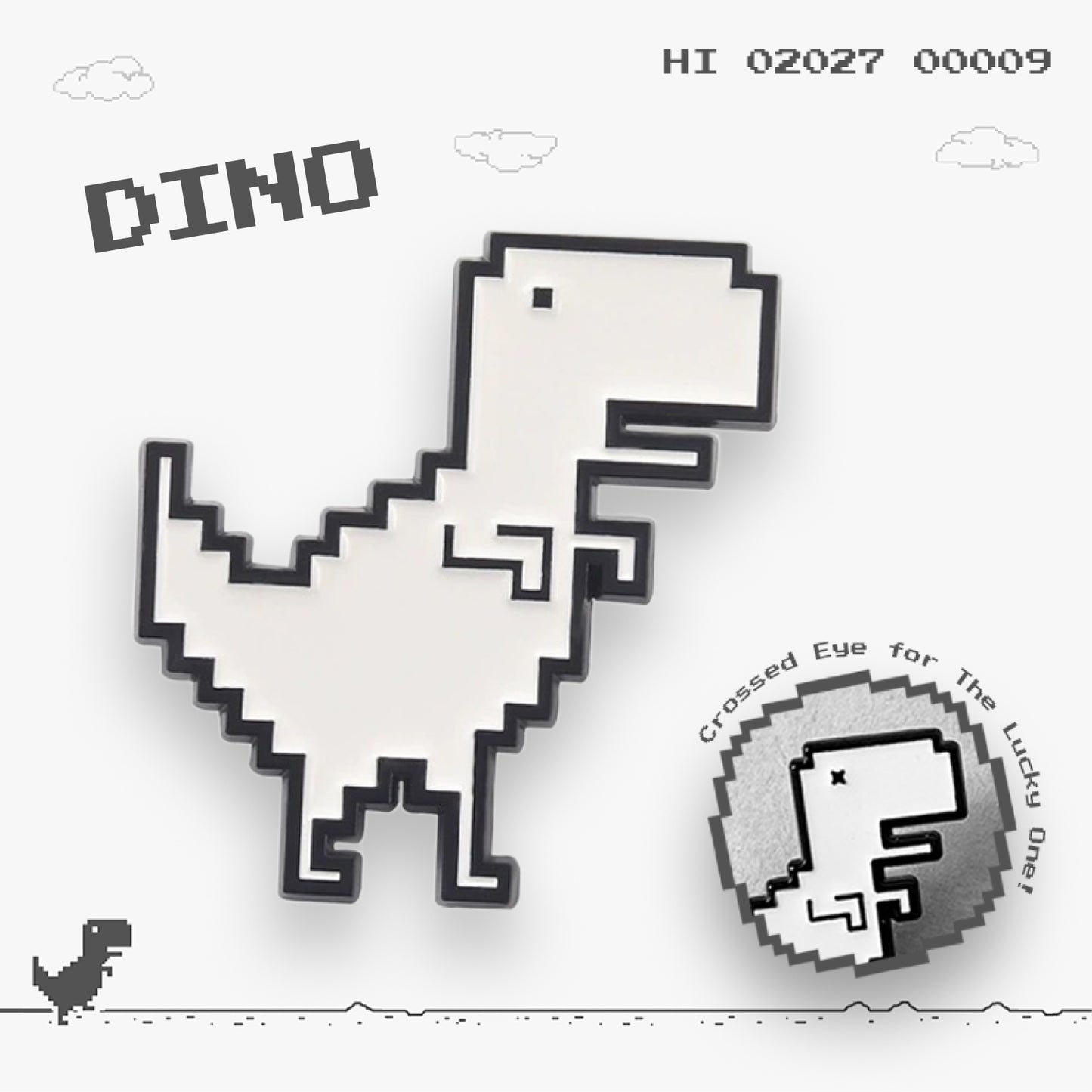 Google Chrome Dinosaur Dino Enamel Pin