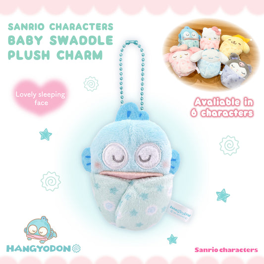 Sanrio Characters Baby Swaddle Plush Charm - Hangyodon