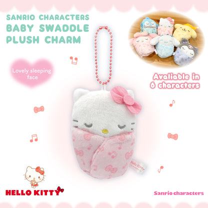 Sanrio Characters Baby Swaddle Plush Charm - Hello Kitty