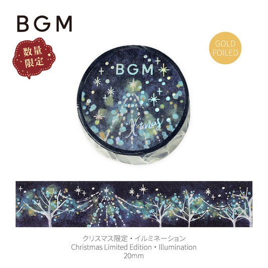 BGM Goldfoiled Christmas Washi Tape 2024 Limited Edition 20mm - Illumination