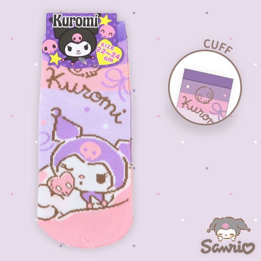 Sanrio Characters Sleep Jacquard Ankle Socks - Kuromi