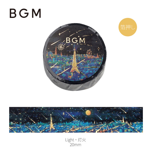 BGM LIFE Goldfoiled Night of Shooting Stars Washi Tape - Light