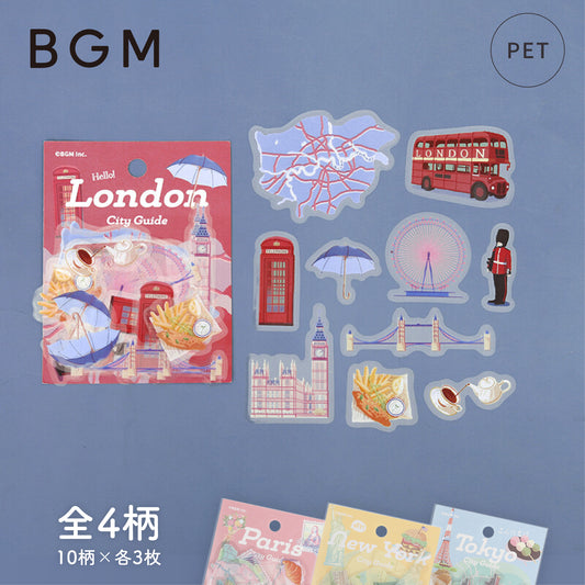 BGM City Walk Clear Seal Flake Stickers - London