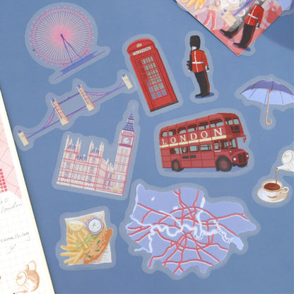 BGM City Walk Clear Seal Flake Stickers - London