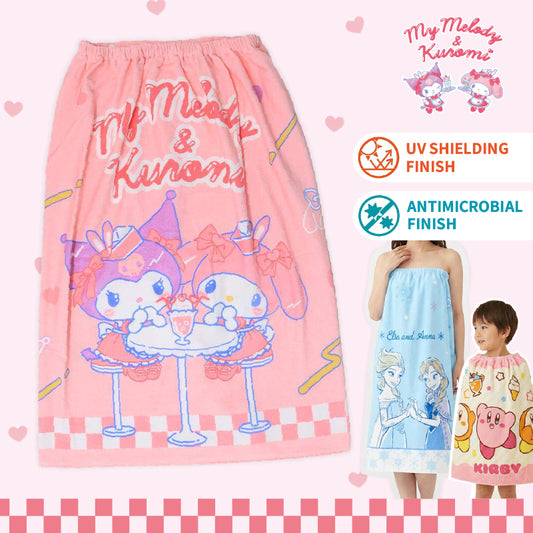Marushin Bath Body Wrap Towel 80cm - My Melody & Kuromi