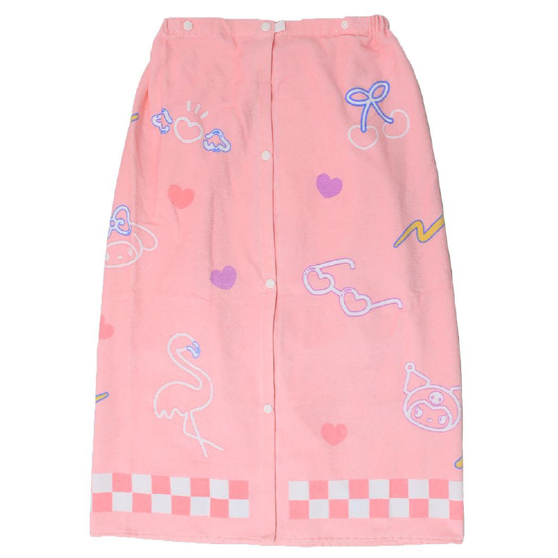Marushin Bath Body Wrap Towel 80cm - My Melody & Kuromi