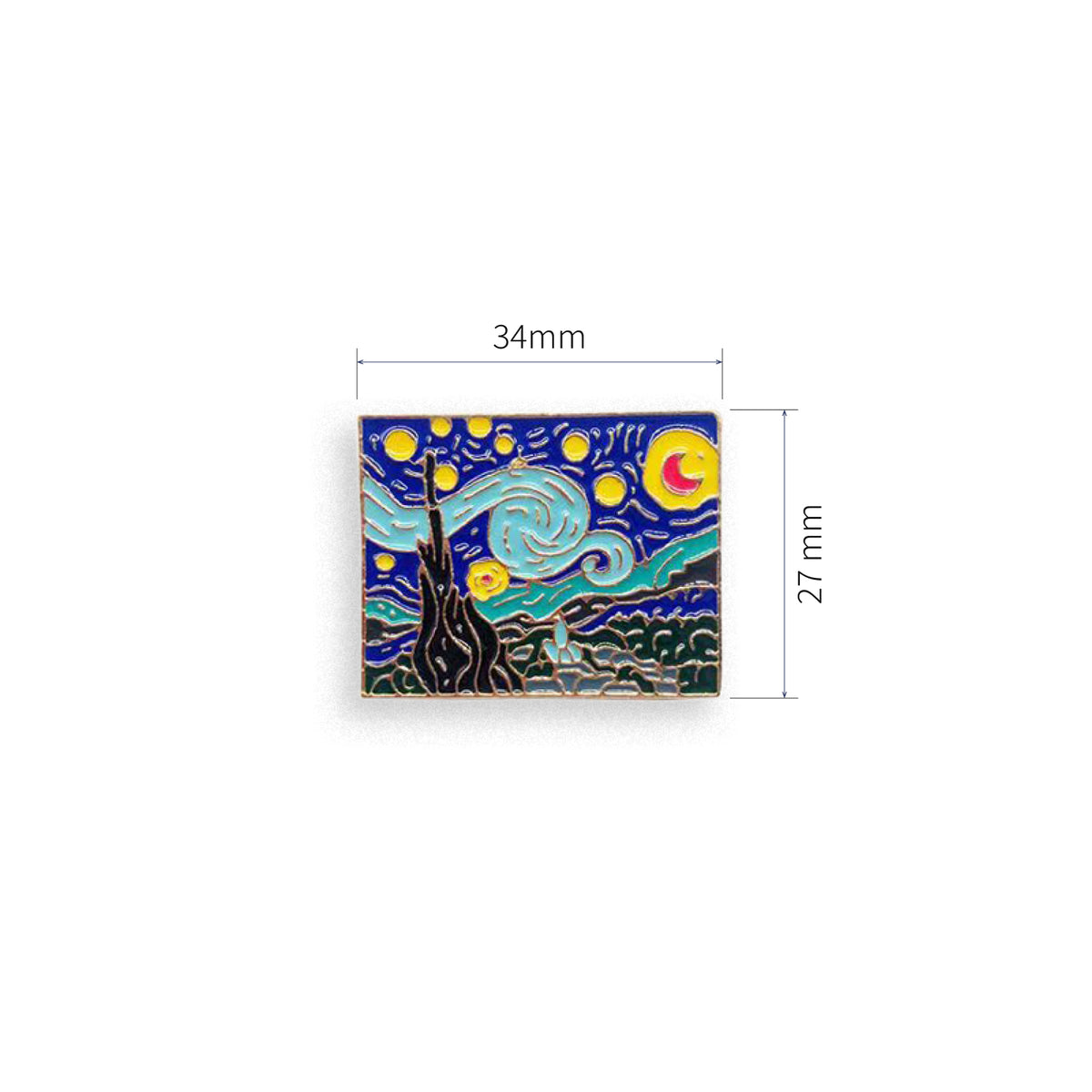 Masterpieces Enamel Pin - The Starry Night by Vincent van Gogh – Waku ...