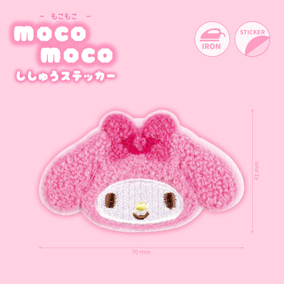 Sanrio Moco Moco Fluffy Embroidery Sticker Patch - My Melody