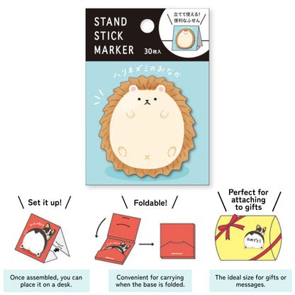 Mind Wave Sticky Note Stand Stick Marker - Hedgehog Tummy