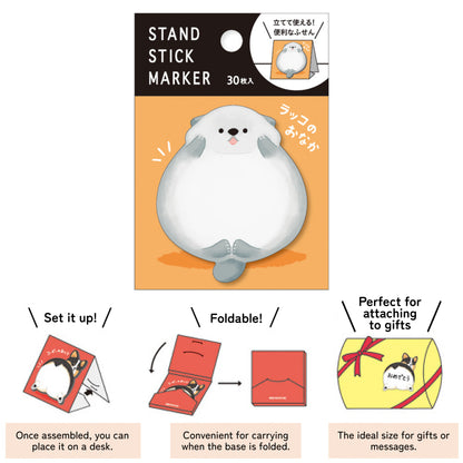 Mind Wave Sticky Note Stand Stick Marker - Sea Otter Tummy