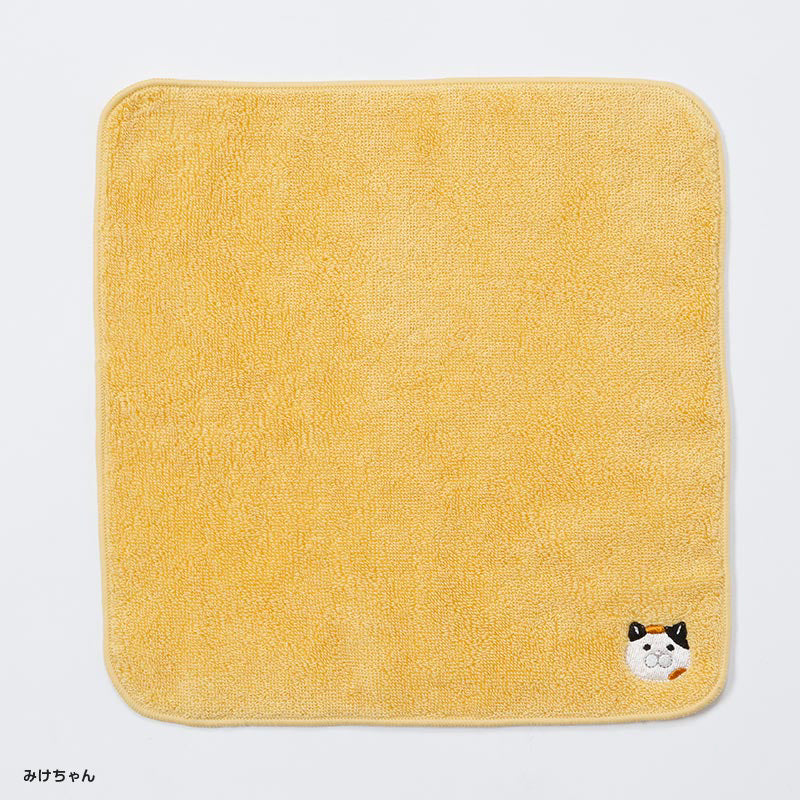 Nekonoba Embroidered Imabari Premium Towel/ Handkerchief (240×240mm) - Mikechan