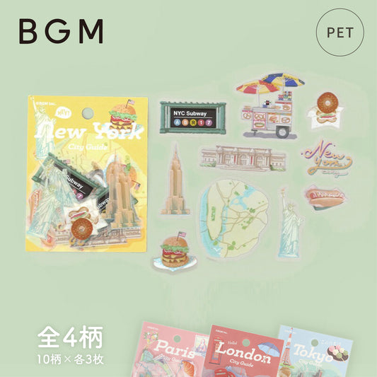 BGM City Walk Clear Seal Flake Stickers - New York