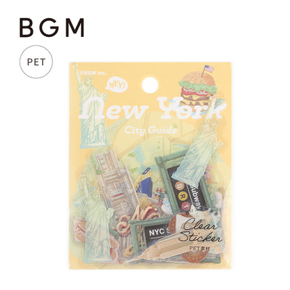 BGM City Walk Clear Seal Flake Stickers - New York