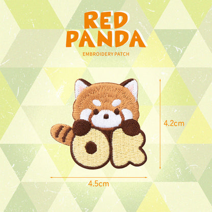 Red Panda Embroidery Sticker Patch - OK