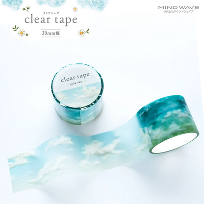 Mind Wave Clear Tape Sky & Sea 30mm×3m - Pale Sky