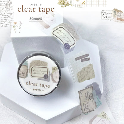 Mind Wave Clear Tape Vintage 30mm×3m - Paper