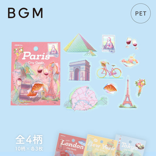 BGM City Walk Clear Seal Flake Stickers - Paris