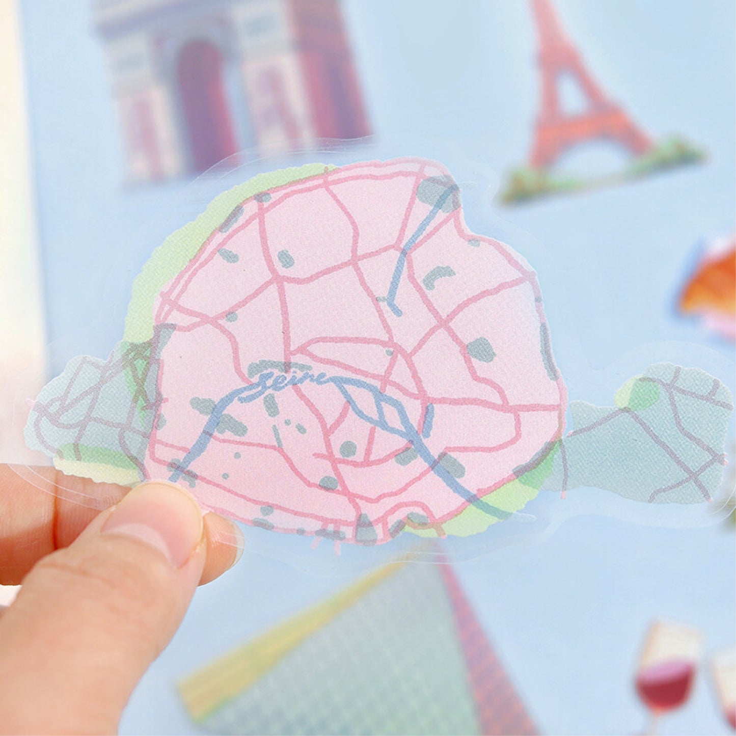 BGM City Walk Clear Seal Flake Stickers - Paris