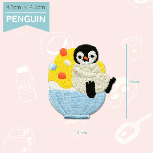 Petit Animals and Desserts Embroidery Sticker Patch - Penguin