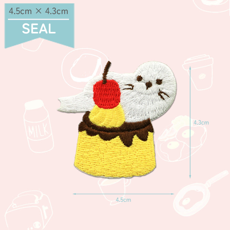 Petit Animals and Desserts Embroidery Sticker Patch - Seal